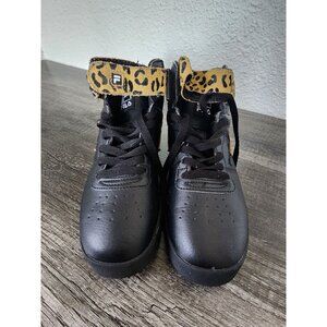 FILA VULC 13 WILD TRAINERS SPORTS SNEAKER WOMEN SHOES BLACK LEOPARD SIZE 7